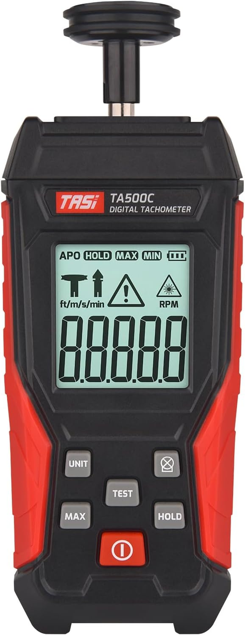 Mingzhe Tachometer Contact & Non-Contact Digital Tachometer Laser Photo Tachometer 3～100000RPM High Accuracy RPM Tachometer Backlit Display Data Hold Auto Power Off image number 6
