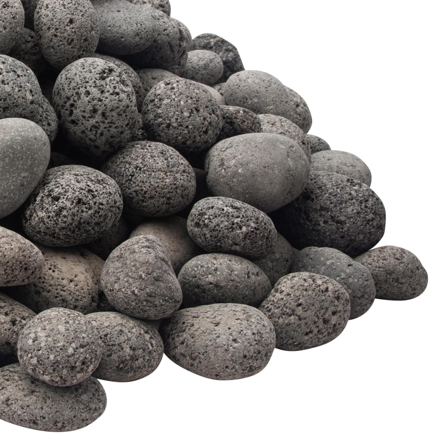 18 Pounds Black Lava Rocks for Fire Pit,Natural Lava Fire Stones,Volcanic Rock for Gas Fire Pit and Fireplace (1"-2") image number 6
