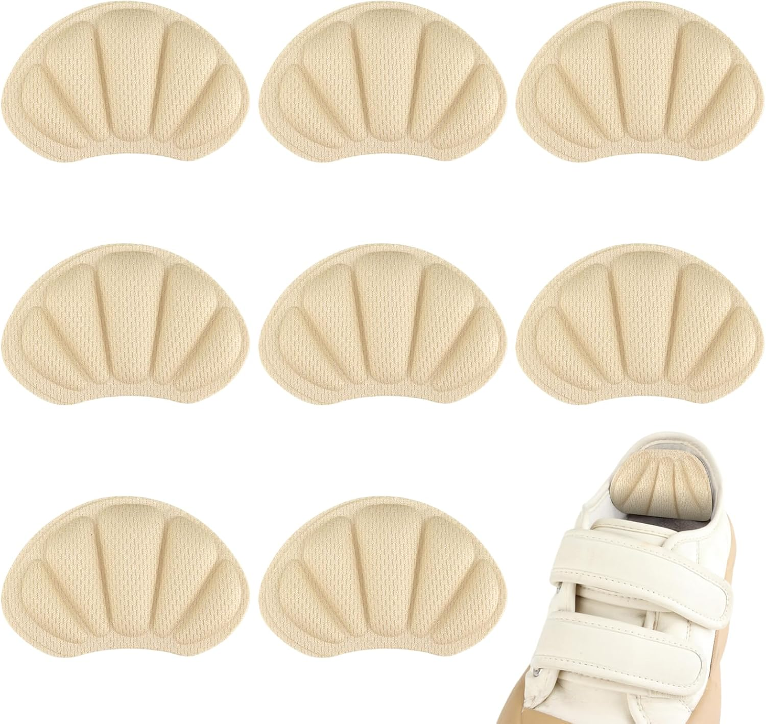 Shoe Pads for Shoes Are Too Large Self-Adhesive, 8 Pcs Soft Thick Cushion Inserts to Stop Heel Slip Prevent Blisters Repair Loose Shoes Too Big, Improve Fit Comfort, Heel Pads for Women & Men (Black, M)