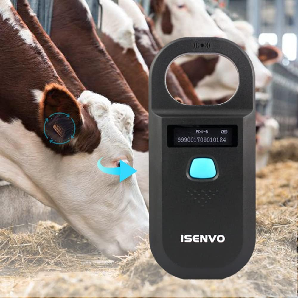 ISENVO Pet Microchip Scanner Rechargeable RFID EMID Micro Chip Reader Scanner 134.2Khz 125Khz 15 Digits Pet Chip ID Scanner for Animal/Pets/Pigs/Dogs/Cats (190A) image number 3