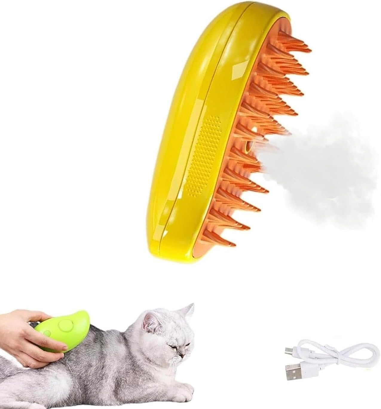 Steamy Cat Brush, 4 in 1 Multifunctional Cat Steamy Brush, Steam Cat Hair Brush for Massage, Cat Brush with Steam, Pet Steam Brush for Removing Tangled and Loose Hair /152 image number 1