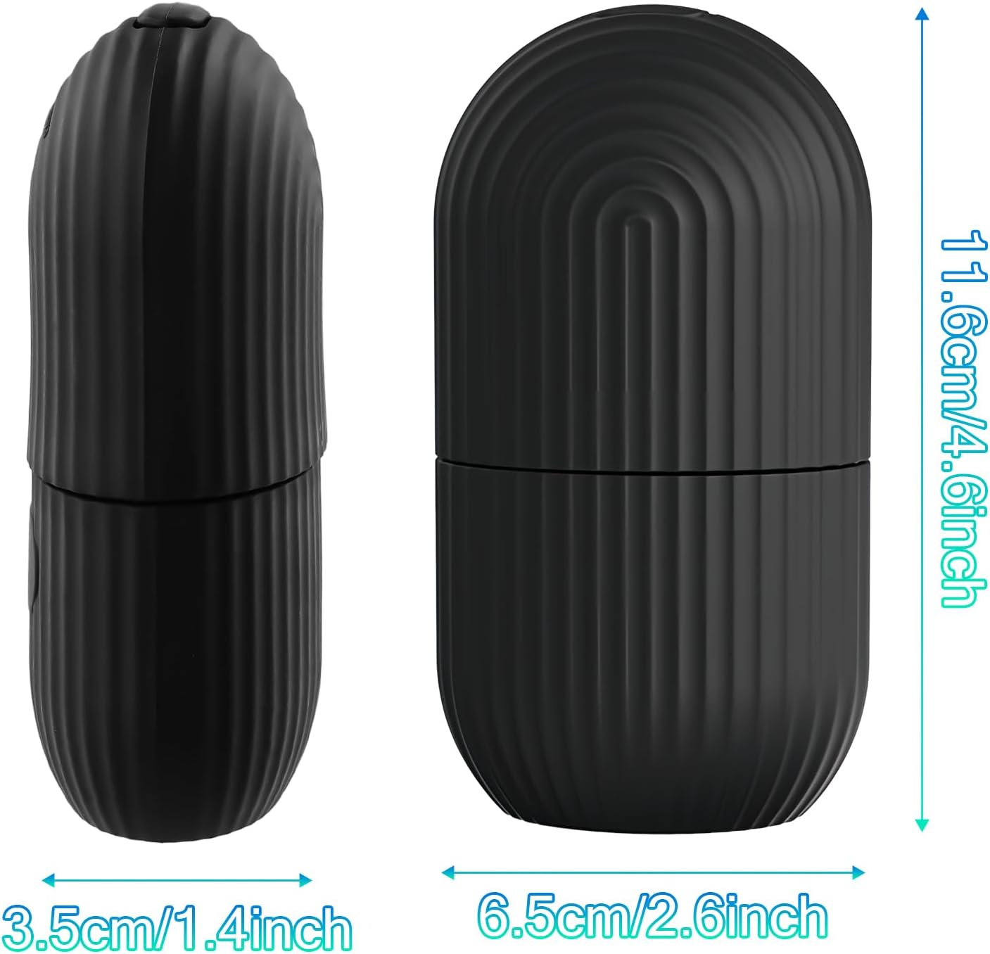 Ice Roller for Face, Eyes and Neck - Reusable Ice Roller - Instant Cooling and Puffiness Reduction - Face Massage for Puffiness - Manual Eye Massager for Wrinkles - Natural Skincare Tool (Black) image number 3