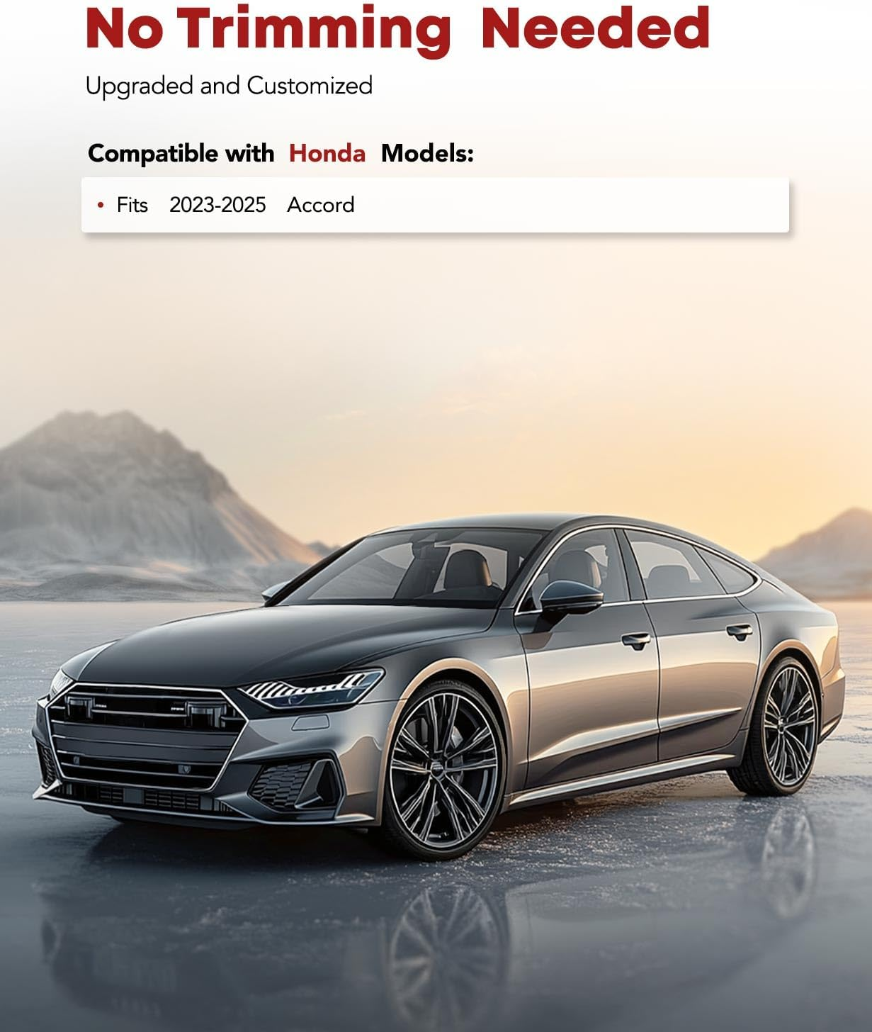 YHTAUTO Automotive All Weather Floor Mats Compatible with Honda Accord 2023-2024 Sedan, Car Mats Custom Fit TPE Floor Liners Front & Back Seat, Black, Set of 3 image number 6