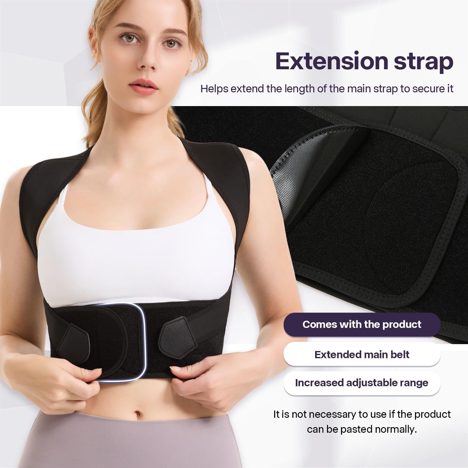 Posture Corrector for Women and Men, Adjustable Shoulder Posture Brace, Back Straightener Posture, Used for Middle and Upper Spine XXL image number 2