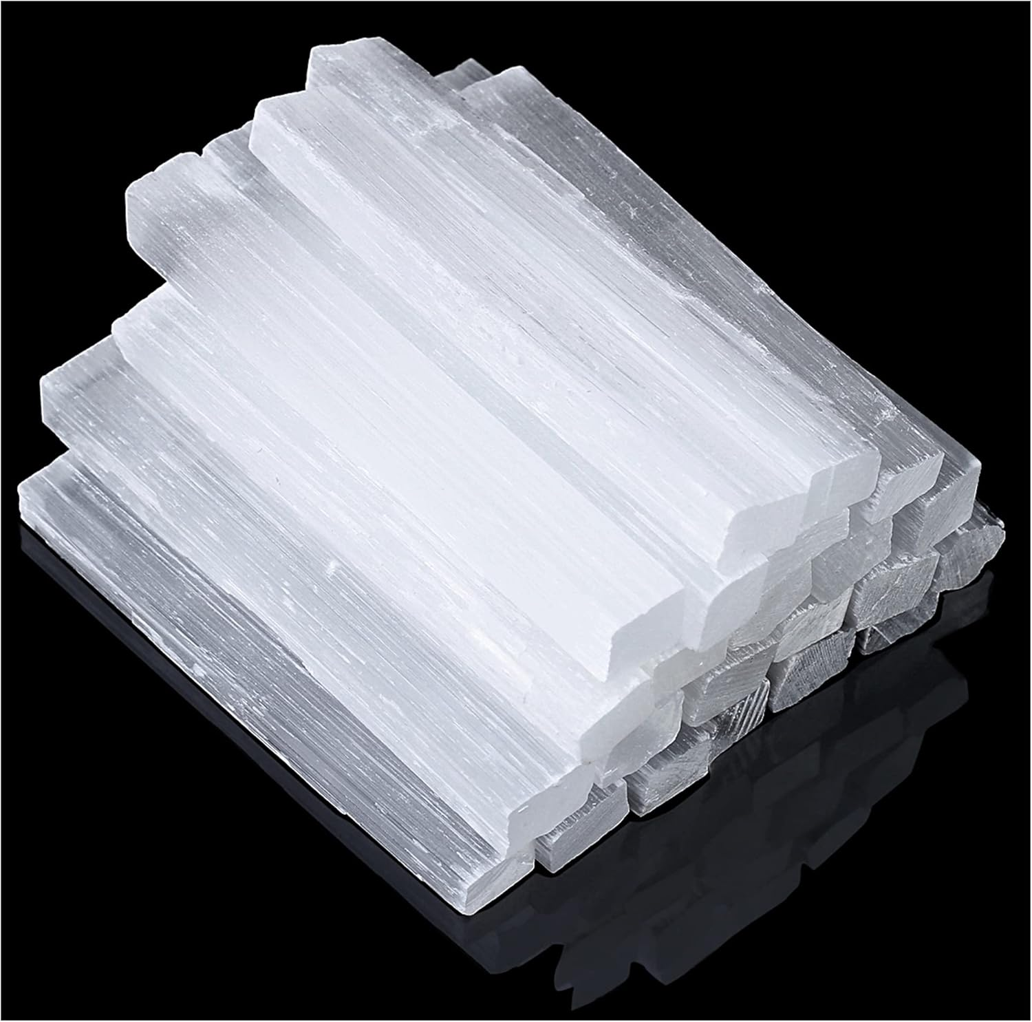 XIANNVXI 4 Inches Selenite Sticks 12PC Large Selenite Crystal Wands White Raw Rough Crystals Bulk for Healing Reiki Metaphysical Energy Drawing Protection Wiccan Altar Supplies image number 1