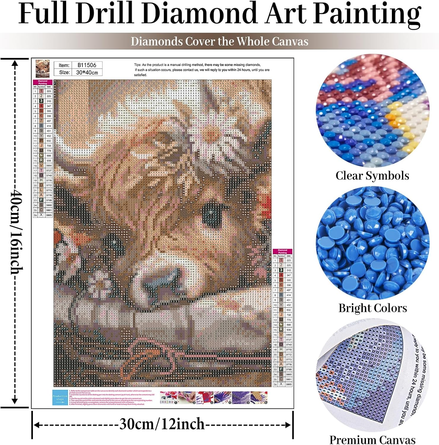 Cow Diamond Art Kits for Adults, Highland Cow Diamond Painting Kits for Adults Beginners, DIY 5D Diamond Painting with round Gem Art Kits for Adults for Gift Home Wall Decor 12X16 Inch image number 1