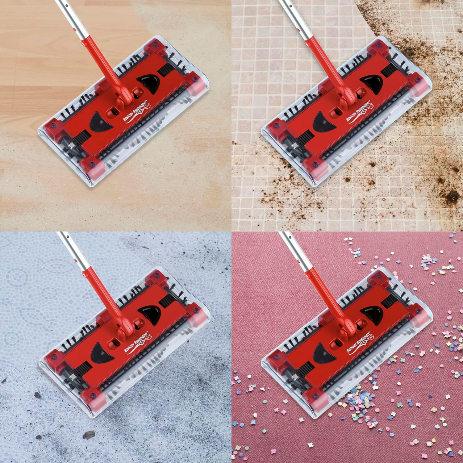 Swivel Sweeper Battery Broom - Easily Pick up Crumbs - Cordless, Bagless & Rechargeable - Floor Sweeper with Hinged Coupling & 360&deg; Rotation - Maximum Flexibility - Effortless Cleaning image number 5