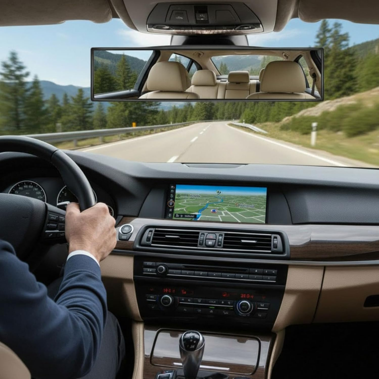 Universal 12 Inch Panoramic Convex Rear View Mirror, Clip-On Wide Angle Interior Mirror for Cars, Suvs, and Trucks to Effectively Reduce Blind Spots and Enhance Visibility image number 3