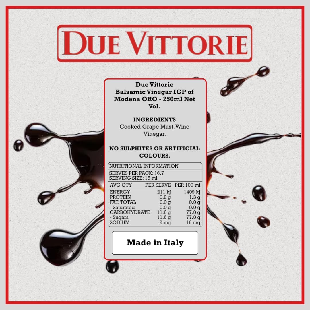 Due Vittorie Balsamic Vinegar of Modena ORO 250 Ml image number 3