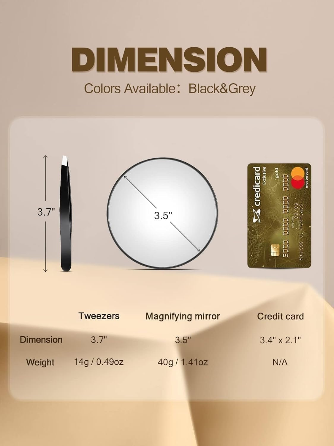 30X Magnifying Mirror, Small Magnifying Mirror with Suction Cup and Tweezers, 3.5 Inches Magnifier Travel Set image number 4