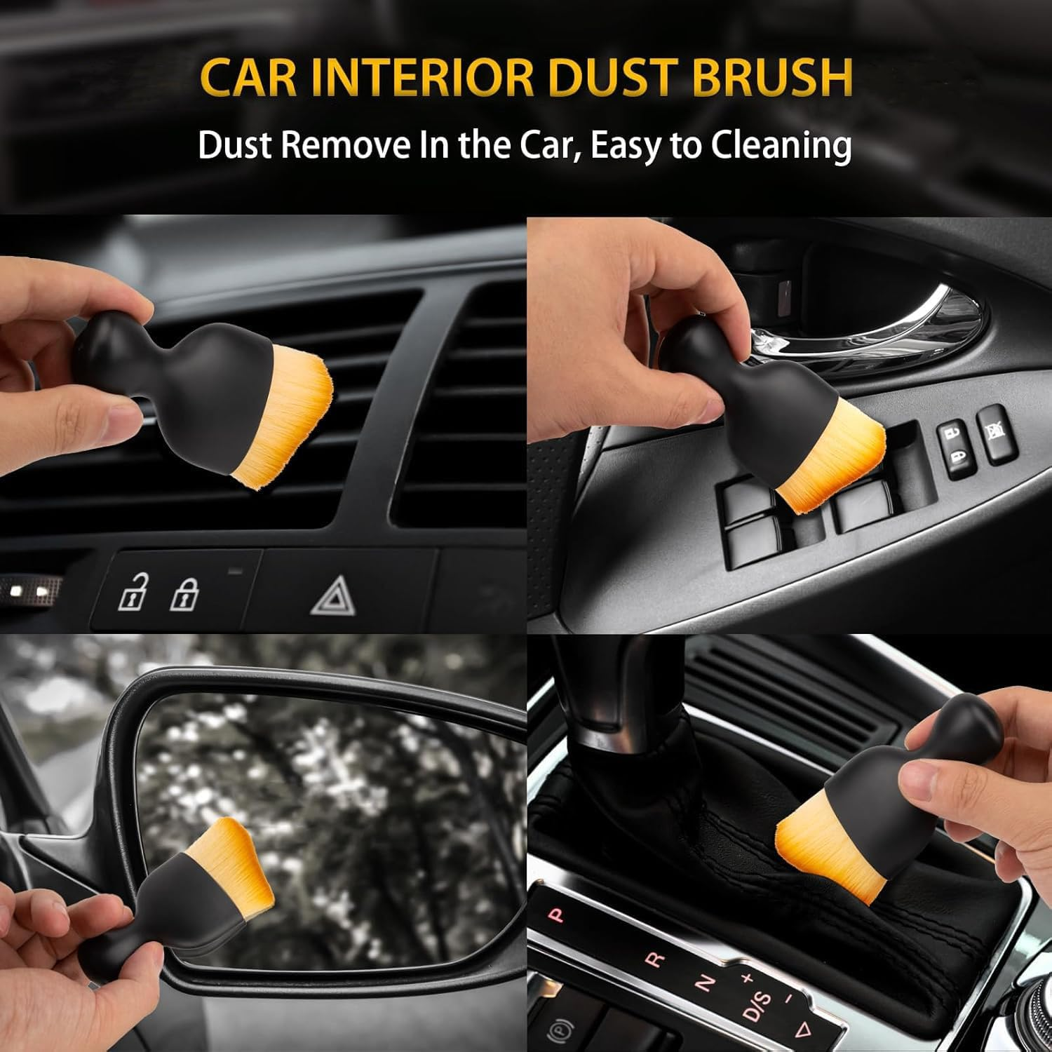 Car Interior Dust Brush,Car Detailing Brush,Car Accessories Interior Aesthetic,Cleaning Soft Brush,Air Vent,Leather,Computer 2Pcs