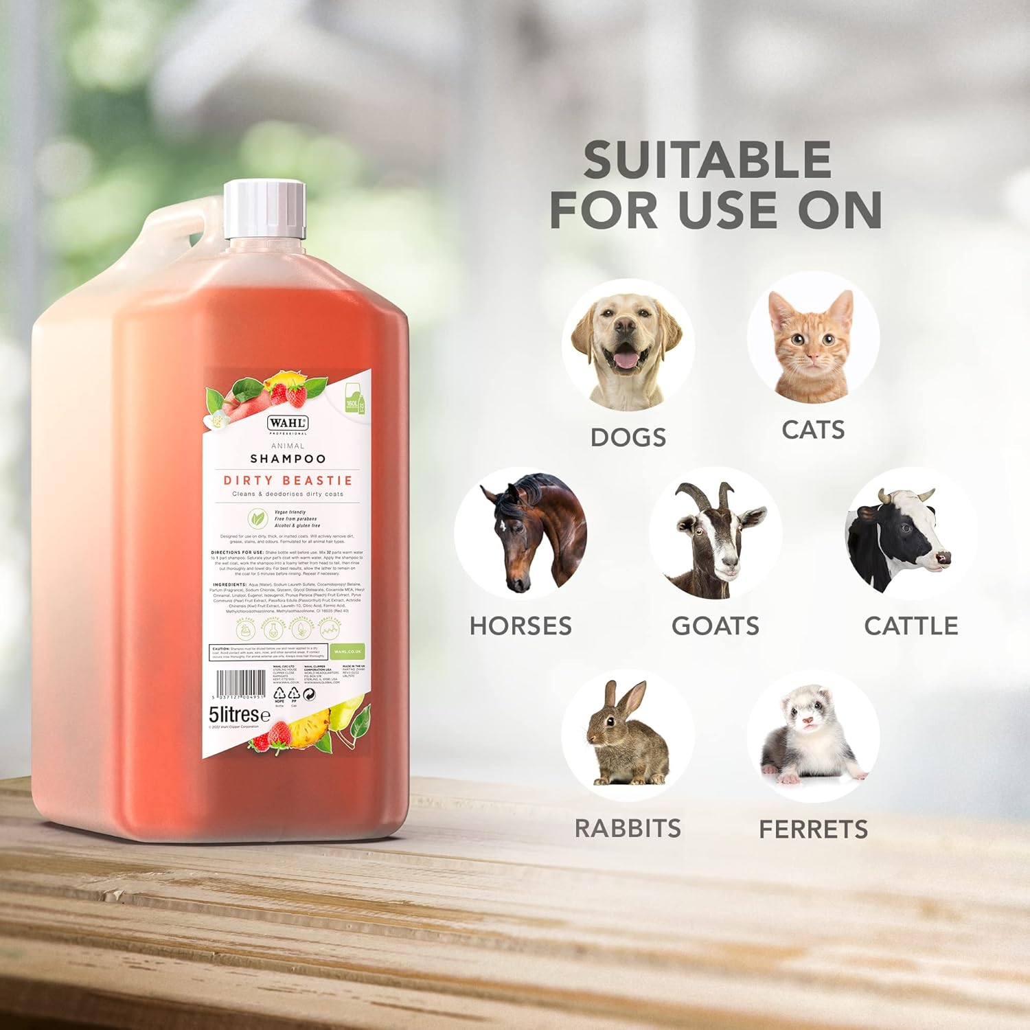 Wahl Dog Shampoo Dirty Beastie Showman Shampoo for Pets 5 Litre Concentrate/75 Litre Diluted image number 3