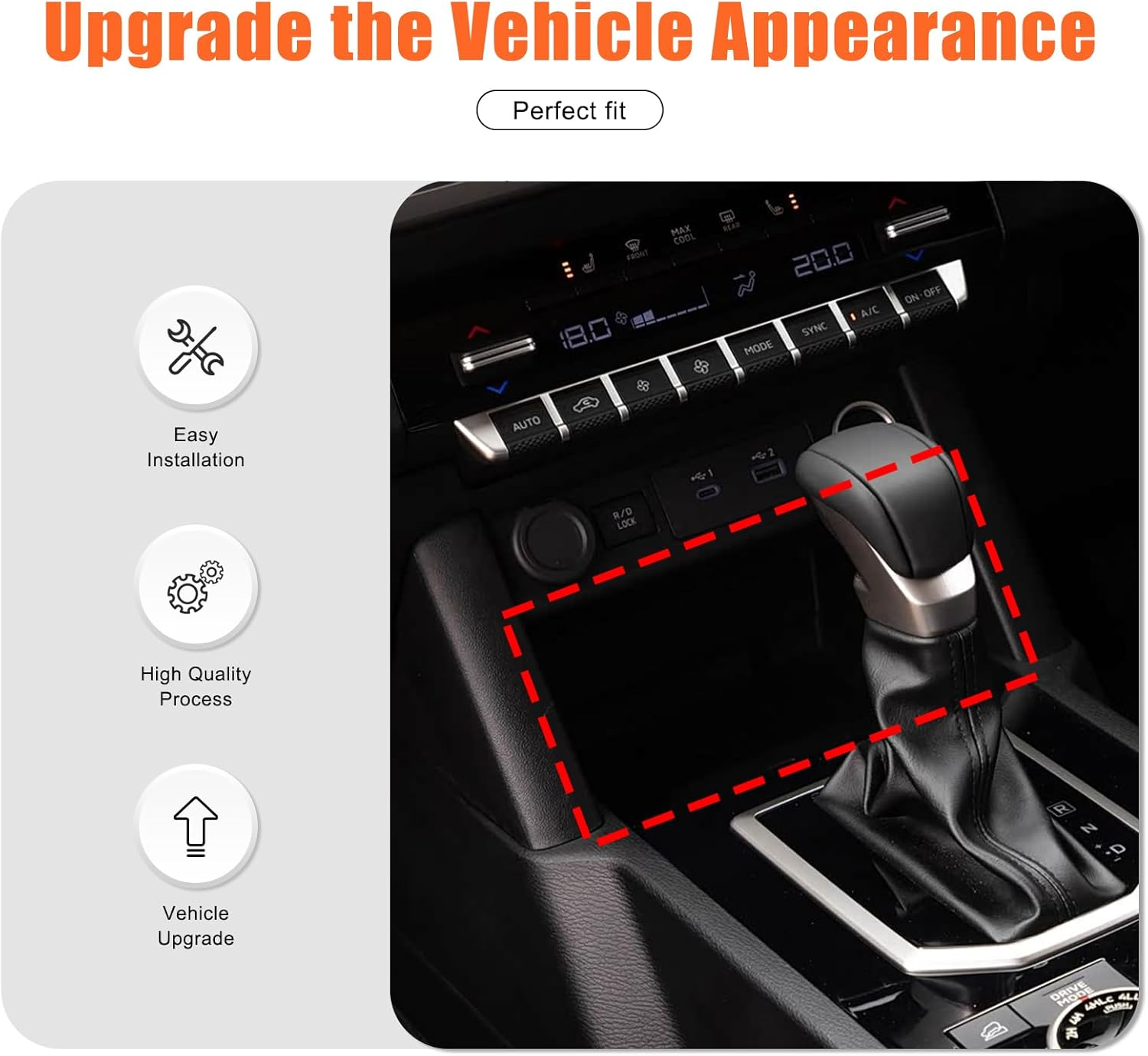 Center Console Organizer Compatible with Mitsubishi Triton / L200 2024-2025 Accessories | ABS Insert Front Dividers Tray with Anti-Slip Pad | 1PC Set image number 3