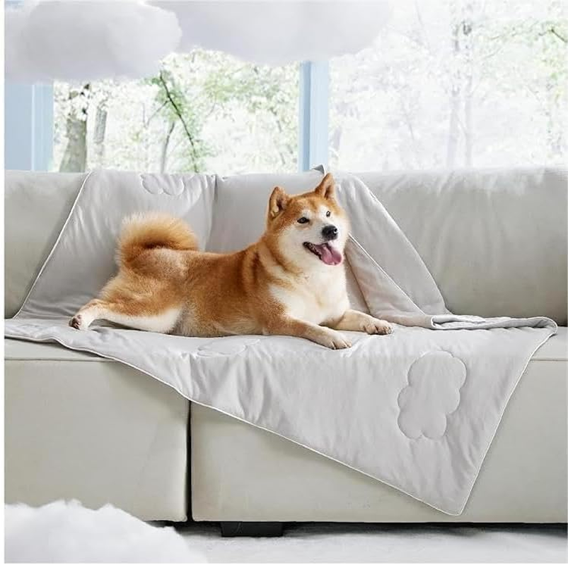 Cooling Blanket for Dogs, Lightweight & Durable Dog Cooling Mat, Q-MAX>0.45 Soft Breathable Pets Comforter for Couch, Bed & Car Essential (XL-152 * 127CM) - Xl-152*127Cm image number 4