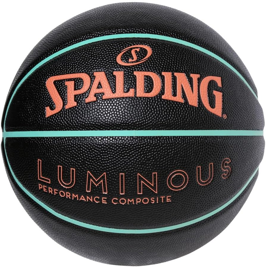 Spalding 78-056J Basketball Luminous Composite Black X Salmon X Mint No. 7 Ball image number 4