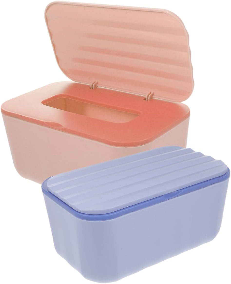 IMIKEYA 2Pcs Refillable Wipes Container Wipe Storage Box Flushable Dispenser for Bathroom Sealing Lid image number 3