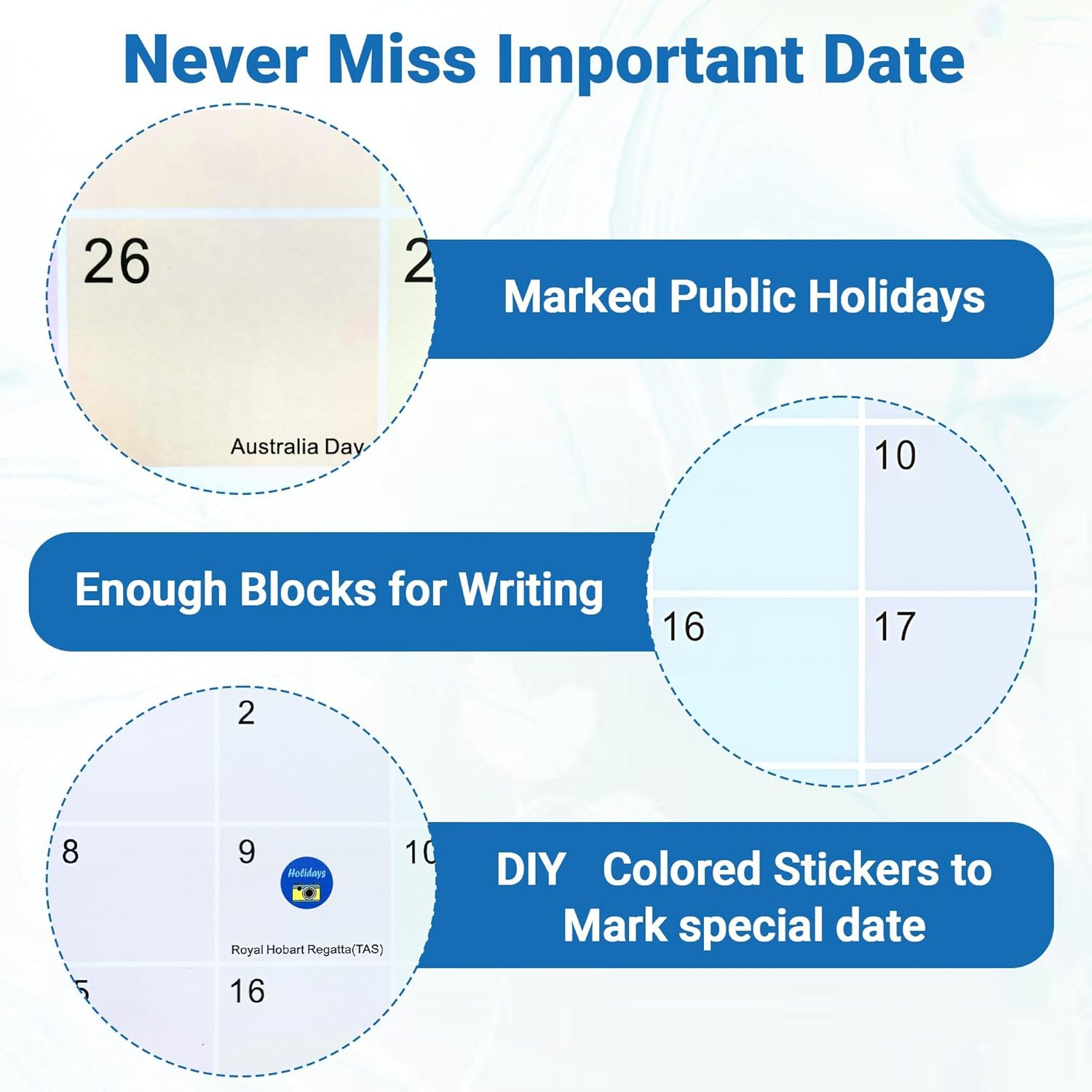 Magnetic Calendar for Refrigerator 2026-2027, 18-Month Fridge Calendars with Australia Holidays & Stickers, Monthly Planner Jan 2026&ndash;Jun 2027 for Home Family Easy Tracking Organizing Planning Gift image number 6