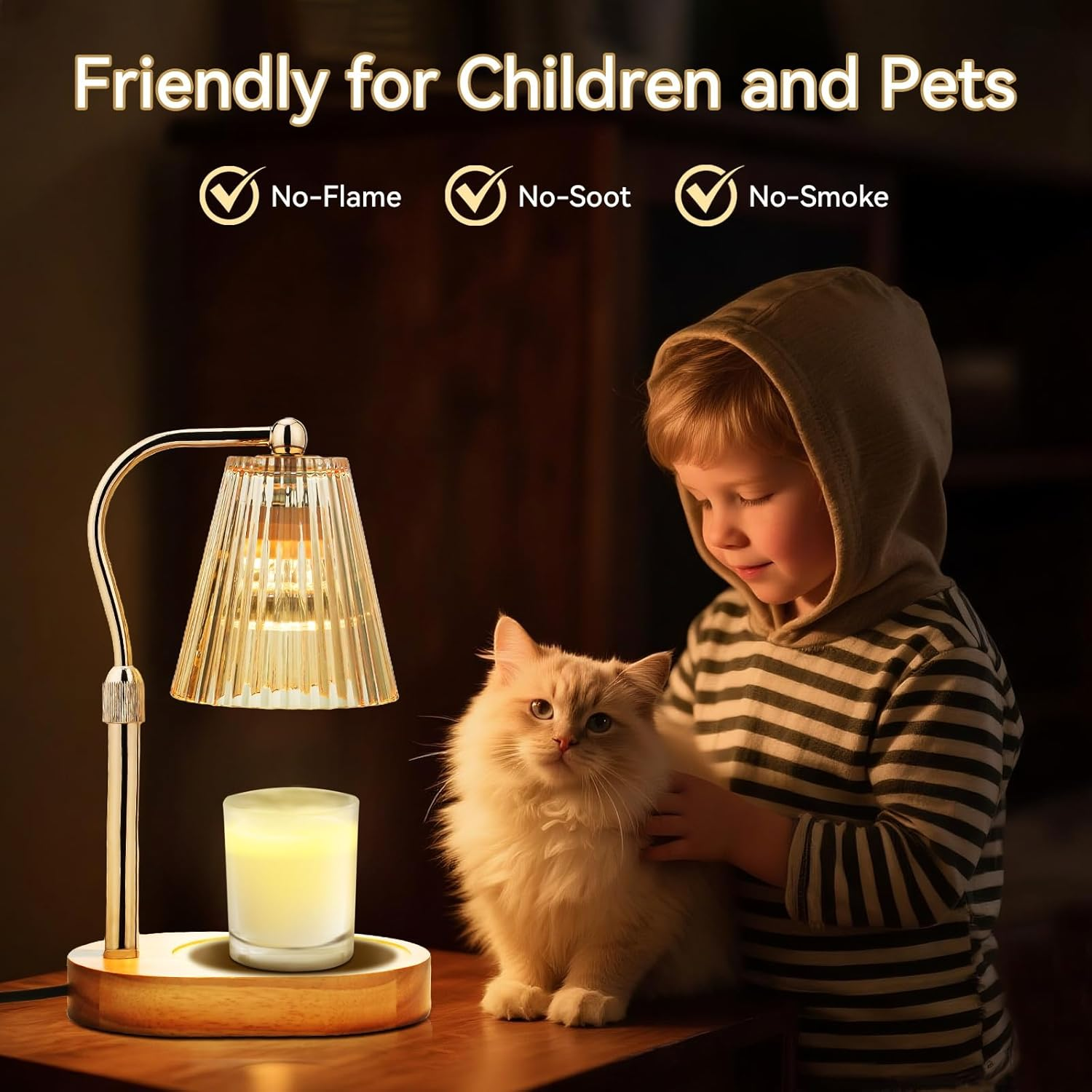 MISERWE Candle Warmer Lamp with 2Bulbs, Adjustable Height Dimmable Wax Warmer with Timer, Wax Melt Warmer with 4 Brightnes, Candle Warmer Light for Mothers Day/Birthday Gifts image number 6