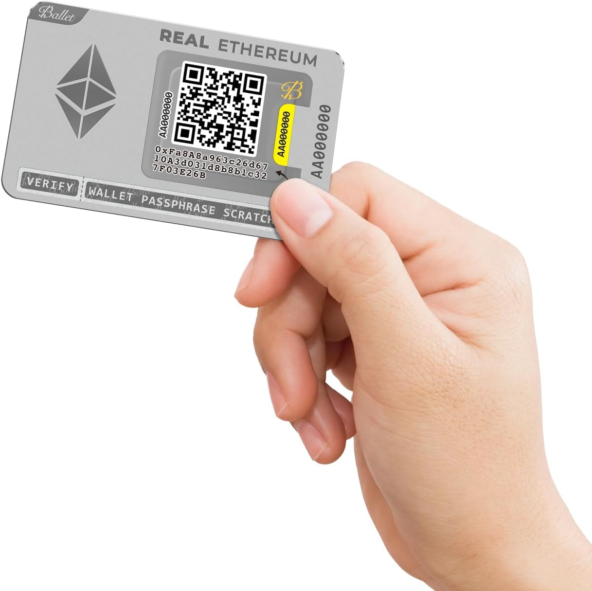 Ballet Real Ethereum - the Easiest Cryptocurrency Cold Storage Card - Crypto Hardware Wallet, Safeguarding Your Digital Assets (Single) image number 1