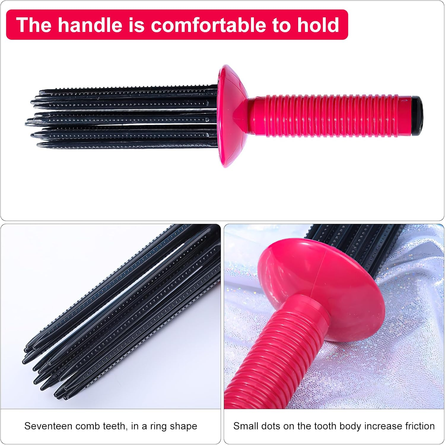 Hot Air Styling Brush, 9.6 Inch Heatless Curly Hair Brush for Fluffy Hair, Curlers for Travel, Home, Household Women Hot Air Combs for Fluffy Hair image number 1