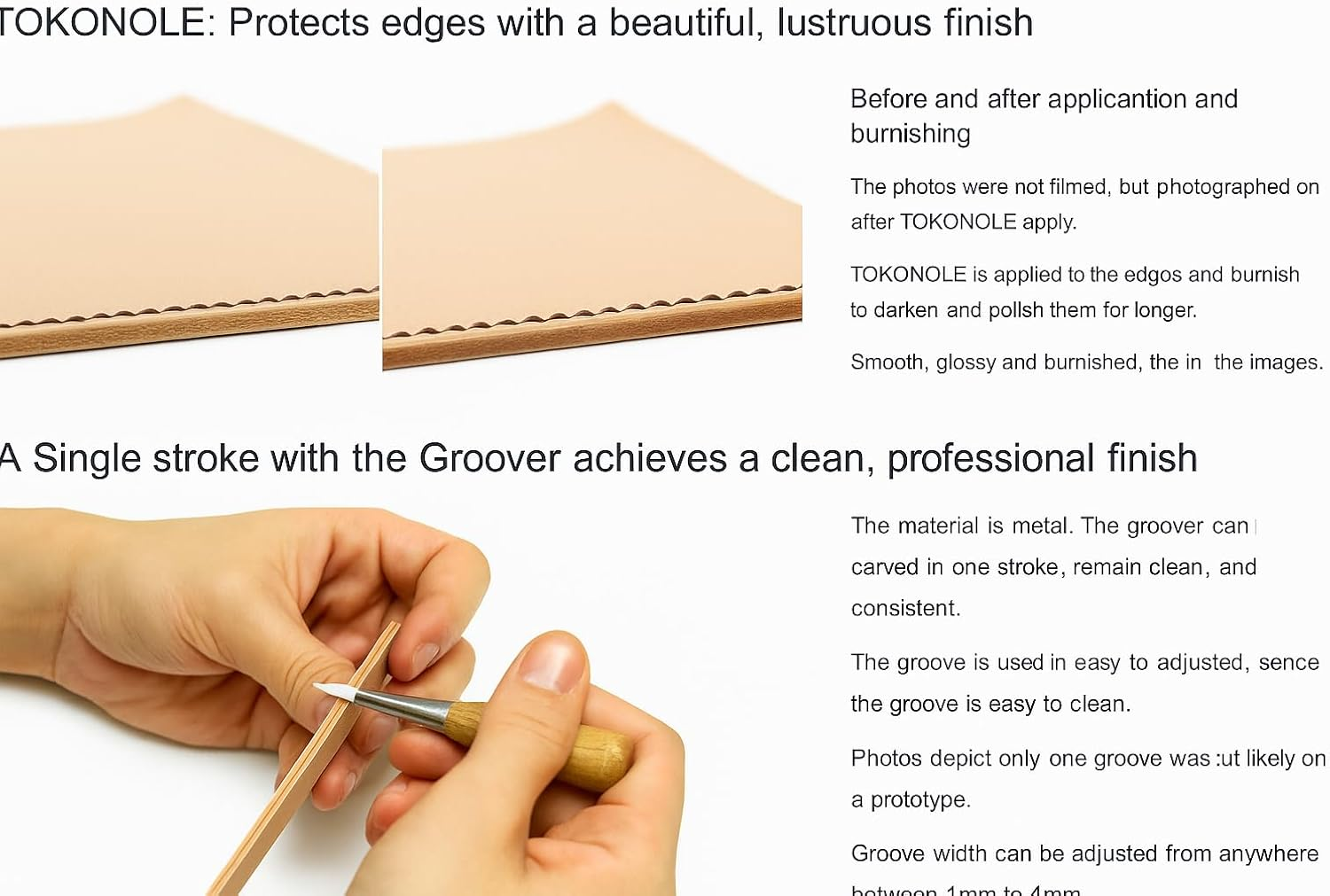 Tokonole Leather Finish 120G Neutral-3 Pack | Made in Japan Leathercraft Edge & Flesh Burnishing Agent | Professional Leather Sealer for Wallets, Belts, Bags image number 3