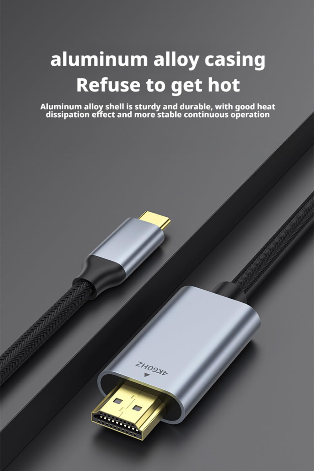 4UFIT 4K@60Hz USB C to HDMI Cable 2M, Type C Thunderbolt 4/3 Video Adapter for Home Office Compatible with Iphone 16/15 Pro Max Plus, Macbook Pro Air Ipad Pro, XPS, Galaxy S24 (200, Centimeters) image number 3