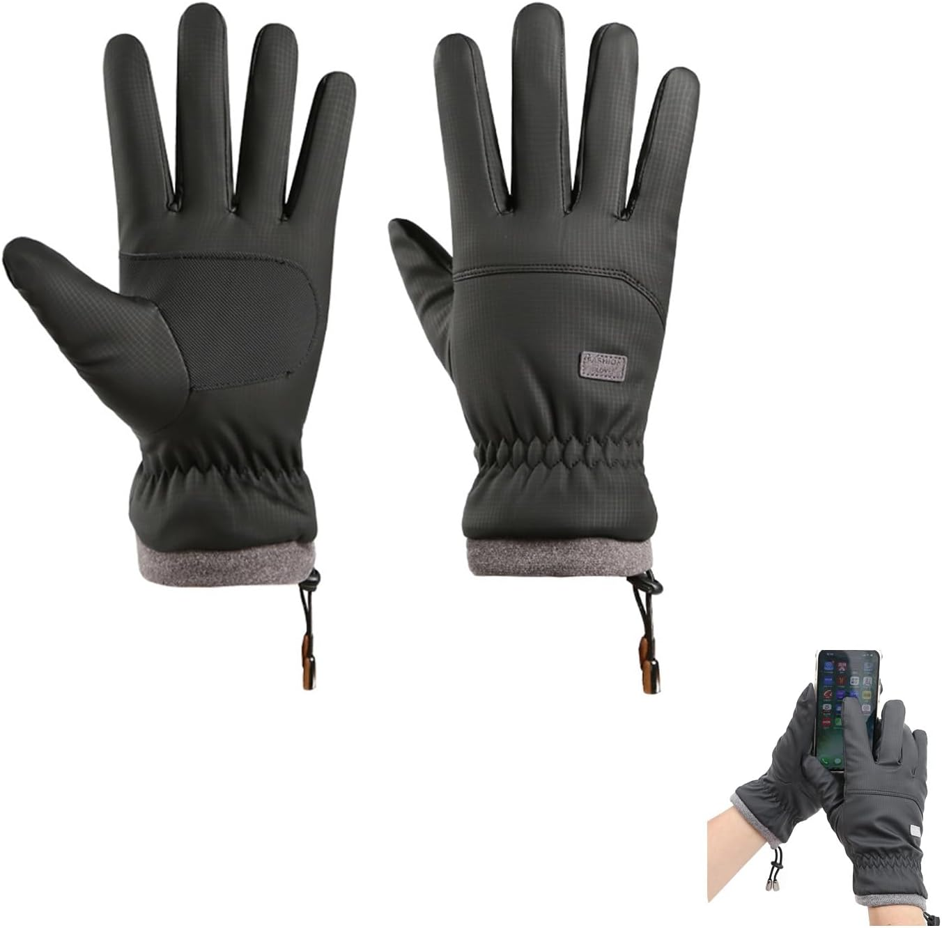 Winter Thermal Gloves for Men and Women, Waterproof Windproof Touchscreen Ski Gloves with Anti-Slip Grip for Running, Cycling, Hiking, Snow Shoveling and Cold Weather Activities image number 2