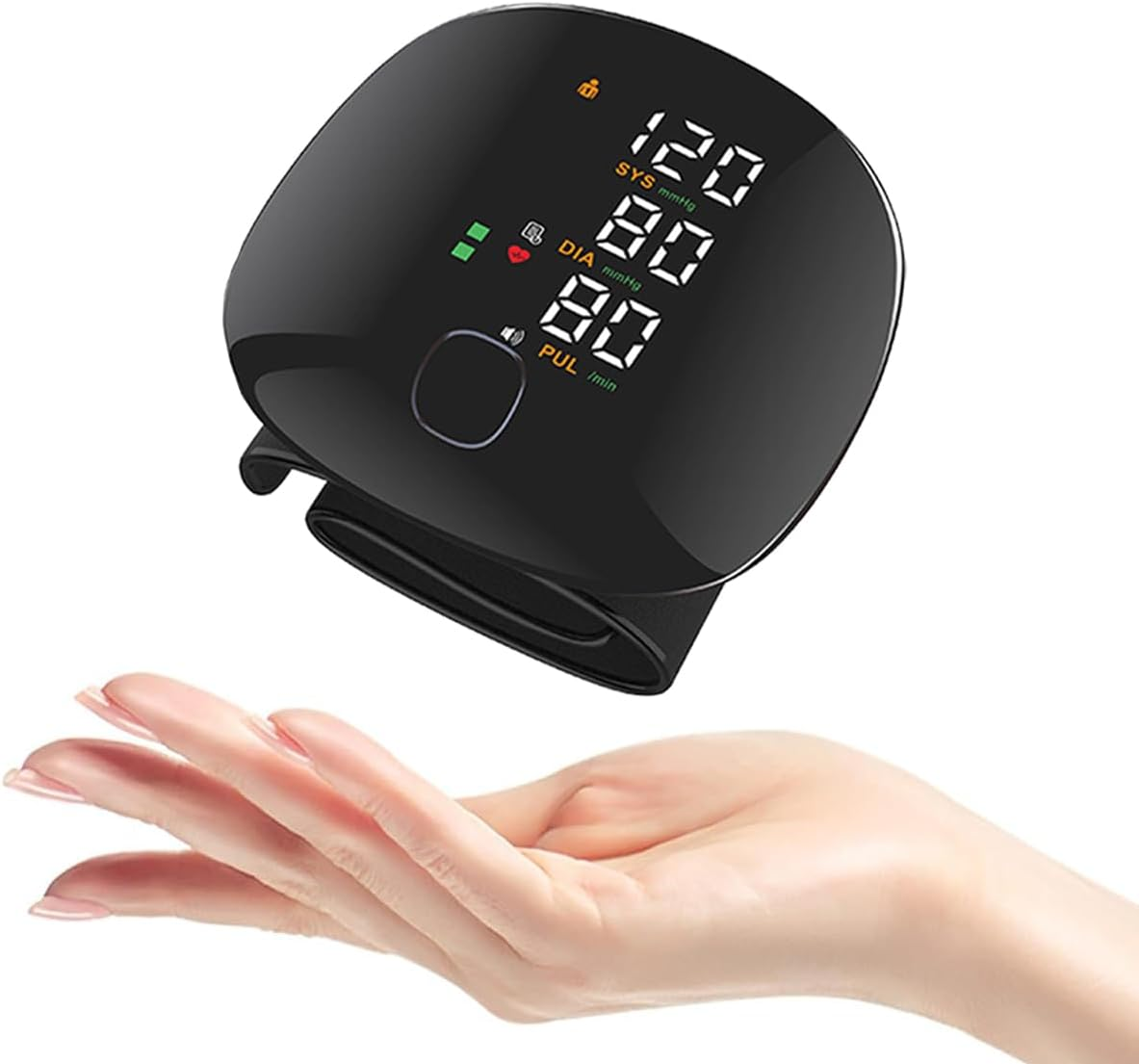 Wrist Blood Pressure Monitor LED Display, IGGDOQI Touch Screen Wrist Blood Pressure Cuff with Voice Broadcast & One Button Operation, 99X2 Reading Memory Wrist BP Monitor with Carrying Case (Black) image number 4