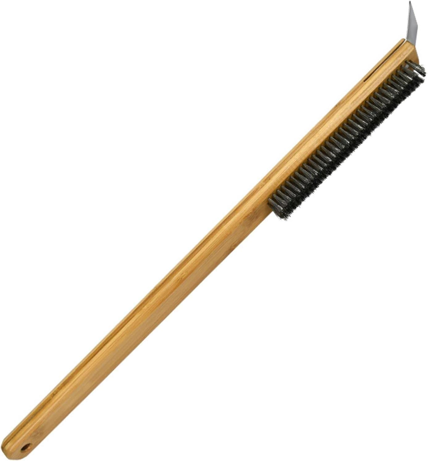 Pizza Oven Brush,Long Handle Wire Cleaning Brush with Scraper, Grill Brush Grill Cleaner Brush for Grills, Cookware, Oven, Grate, Stovetop image number 6