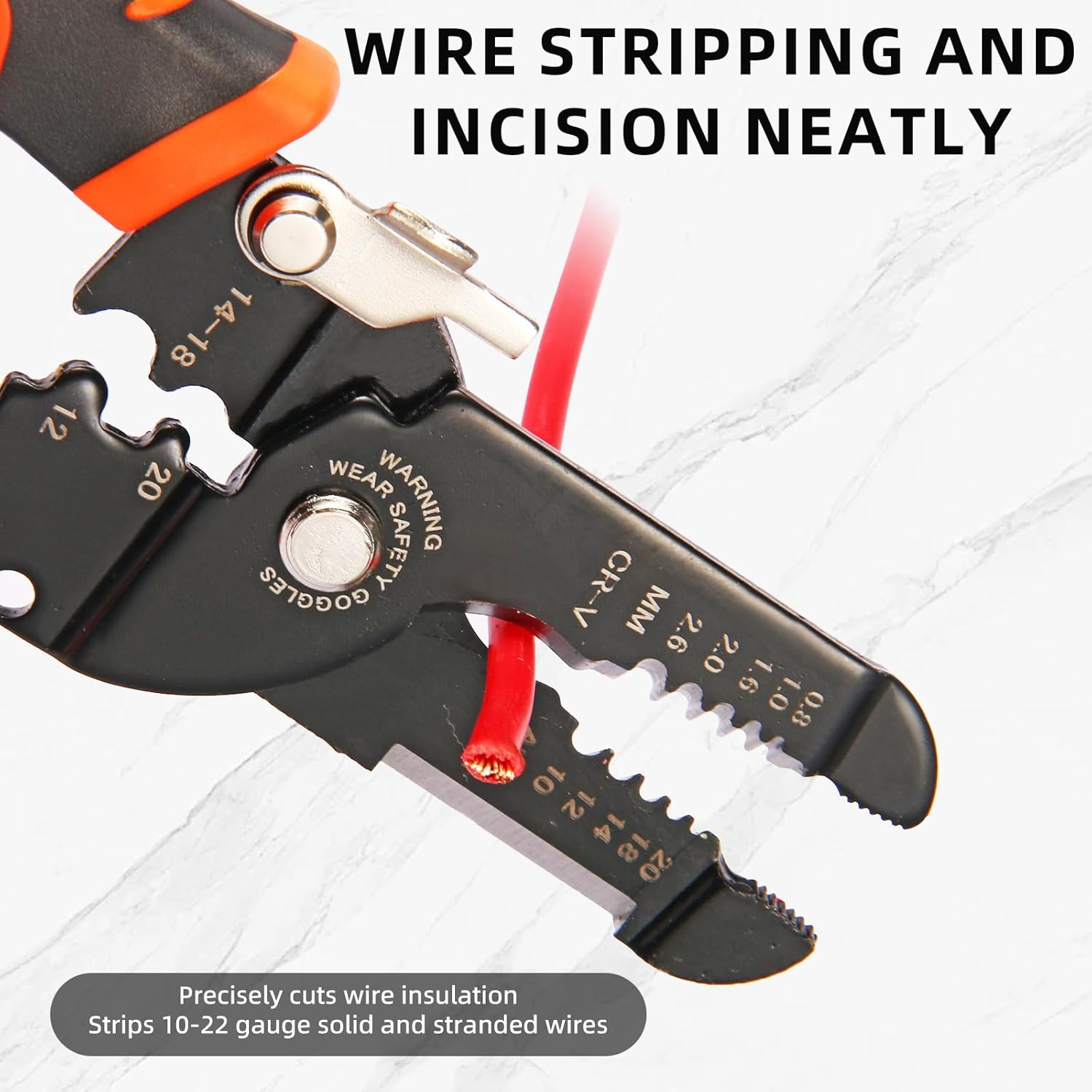 Wire Stripper, 3-Rd Generation Wire Strippers or Crimping Tool, 5-IN-1 Wire Crimper or Cutter, 10-20 AWG Electric Wire, Multi-Function Hand Tools image number 2