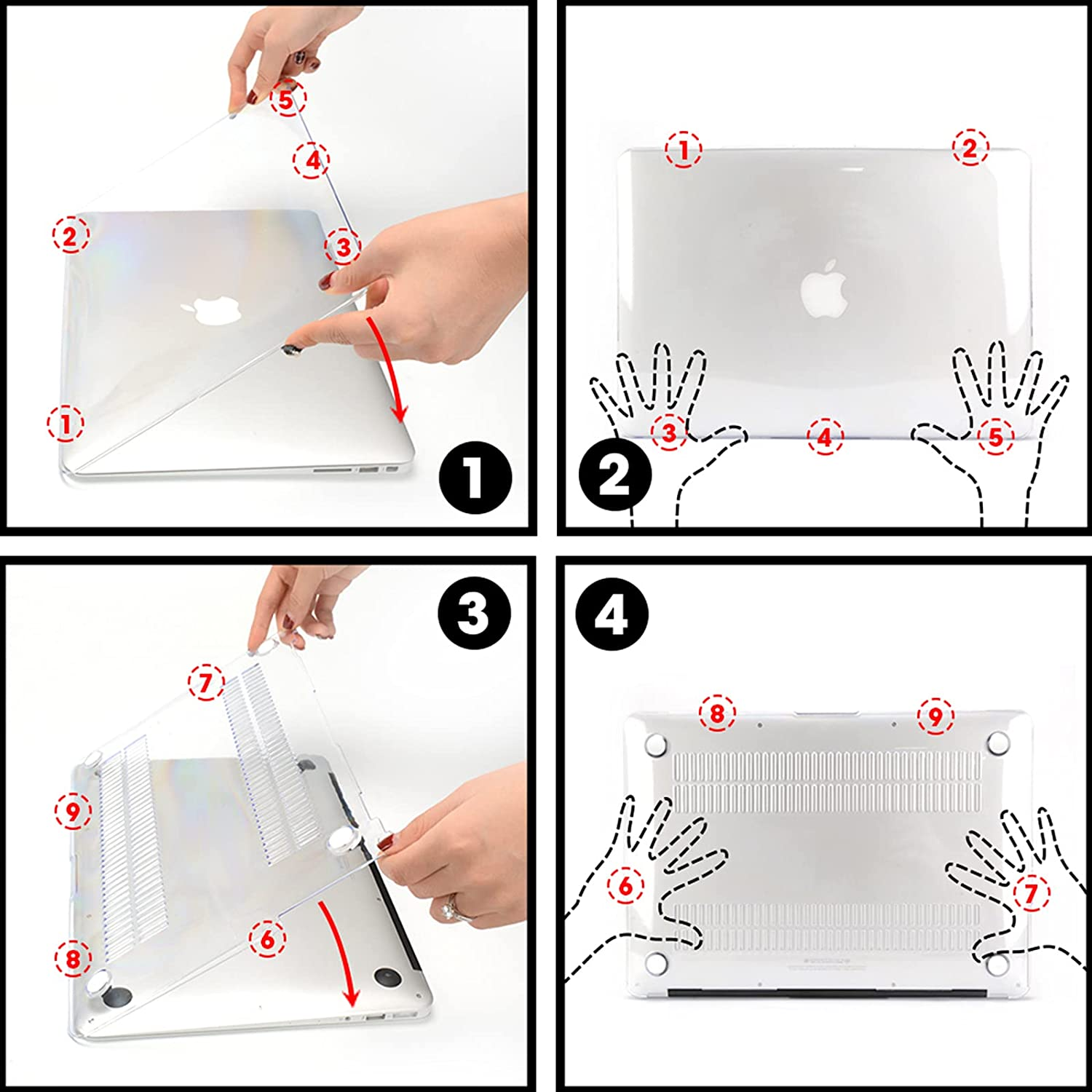 T Tersely Case for Macbook Air 13 Inch Case 2022 2020 2019 2018 Release A2337 M1 A2179 A1932, Plastic Hard Shell Cover & Keyboard Cover Skin Compatible with Macbook Air 13 Inch - Clear Transparent