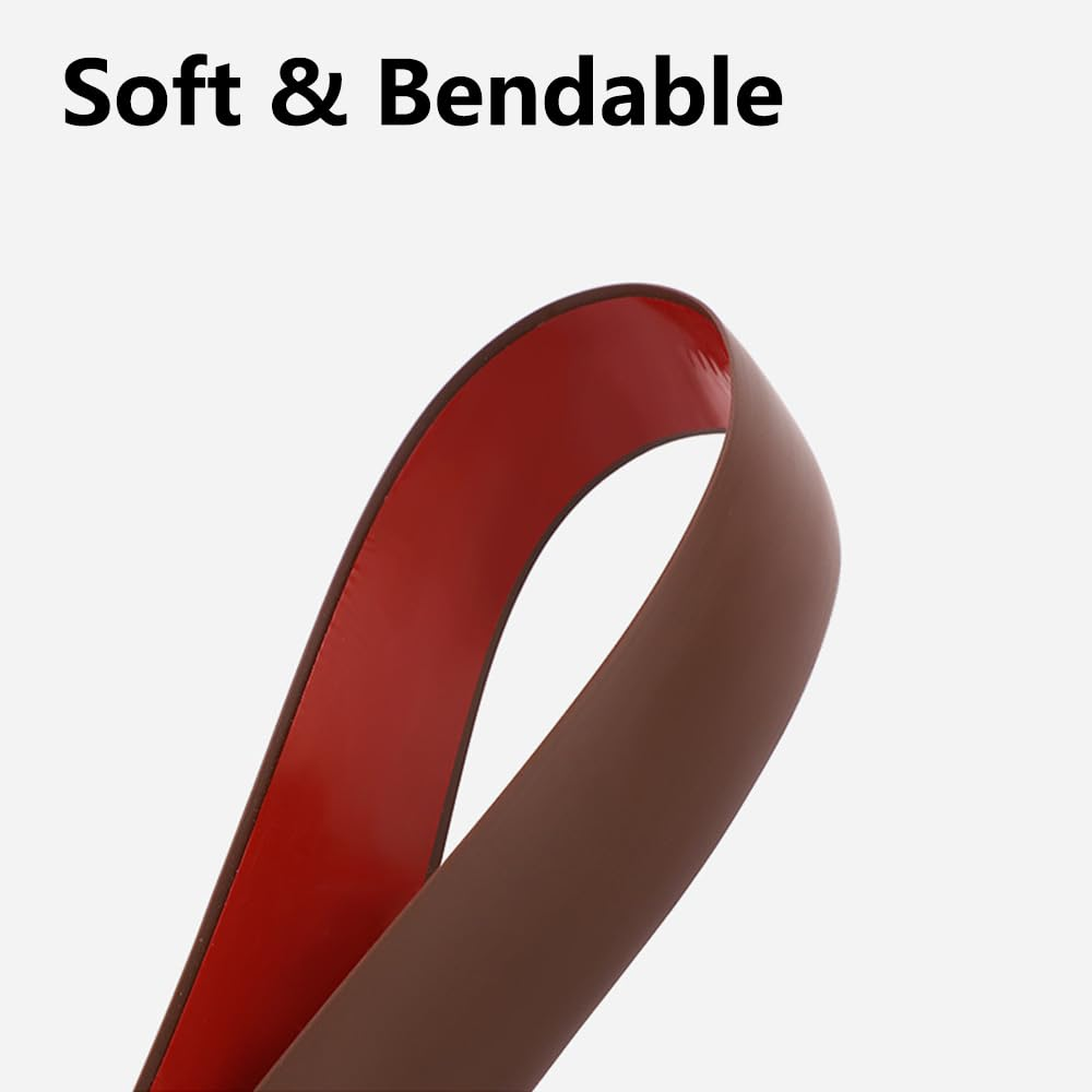 1M*5Cm Floor Transition Strip, Soft and Bendable Self-Adhesive PVC Flooring Threshold Strip, Flat Laminate Profile Flooring Edge Trim Strip - White - Black image number 3