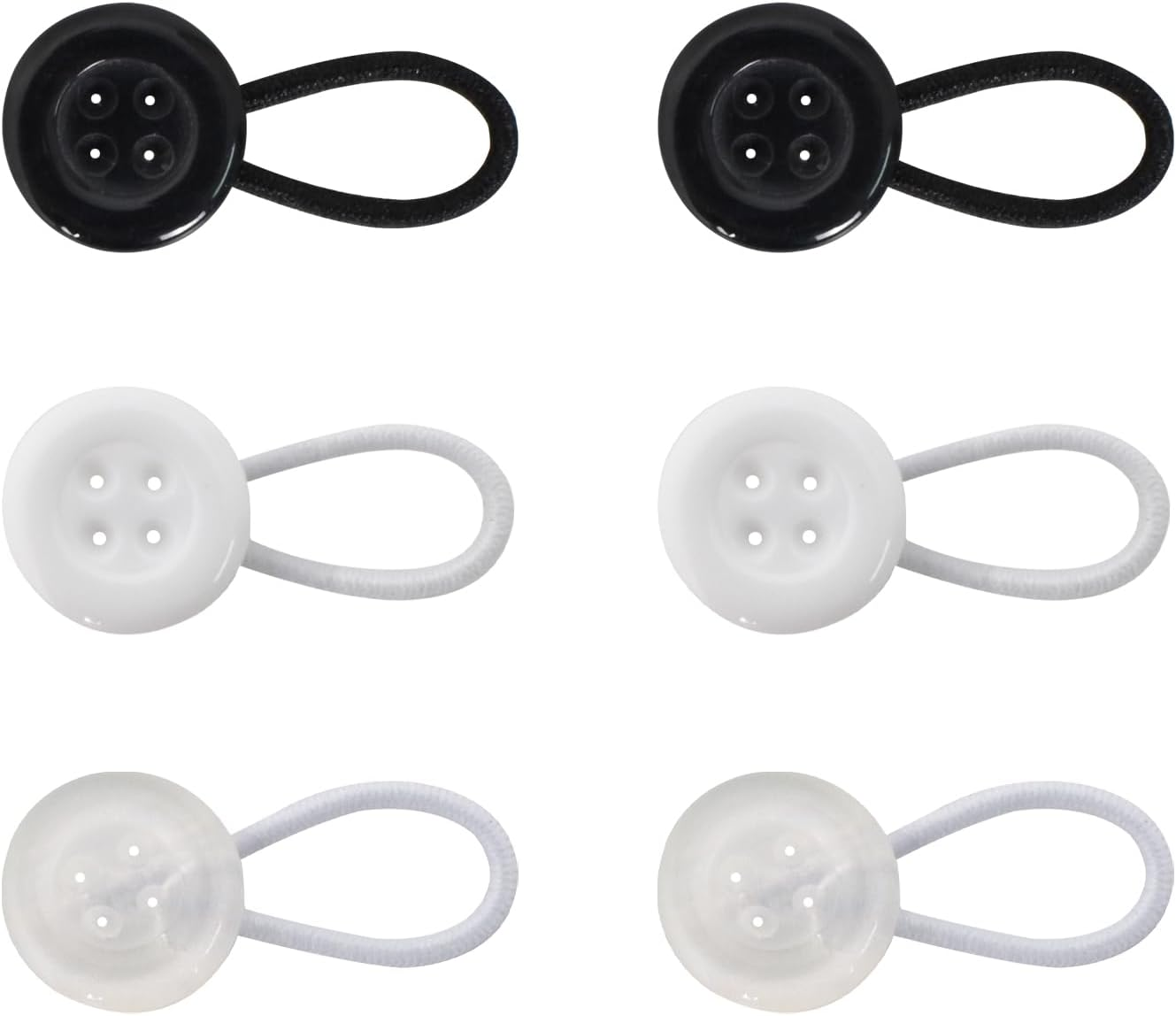 6 Pcs Mixed Color Collar Extenders, Adjustable Elastic Button Extender, Button Extender for Trousers Add Length, Elegant Collar Extenders Elastic Button for Expansion of Collar, Neck, Trousers image number 3