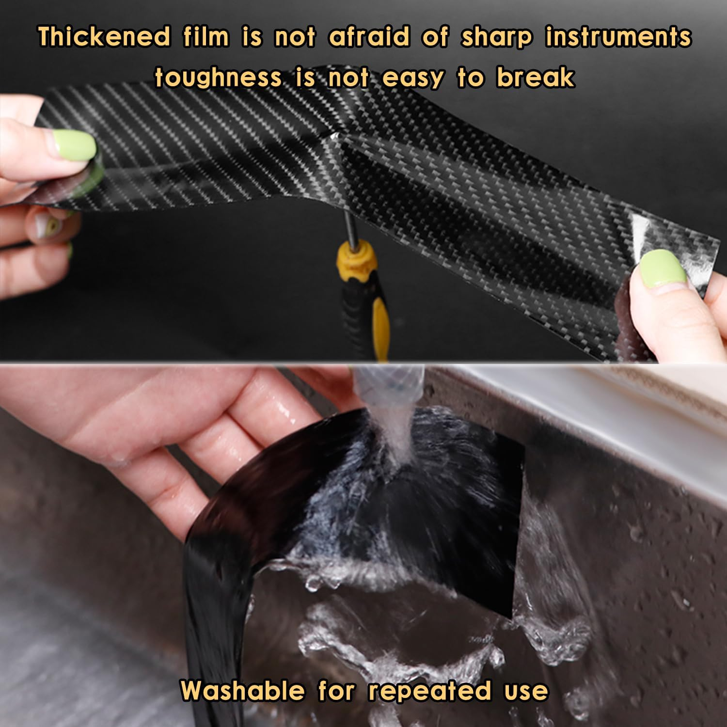 Car Door Edge Gguards,Car Door Edge Guards Door Sill Protector,Car Door Edge Guards Carbon Fiber,Protector Wrap Film Anti-Collision for Most Car image number 1