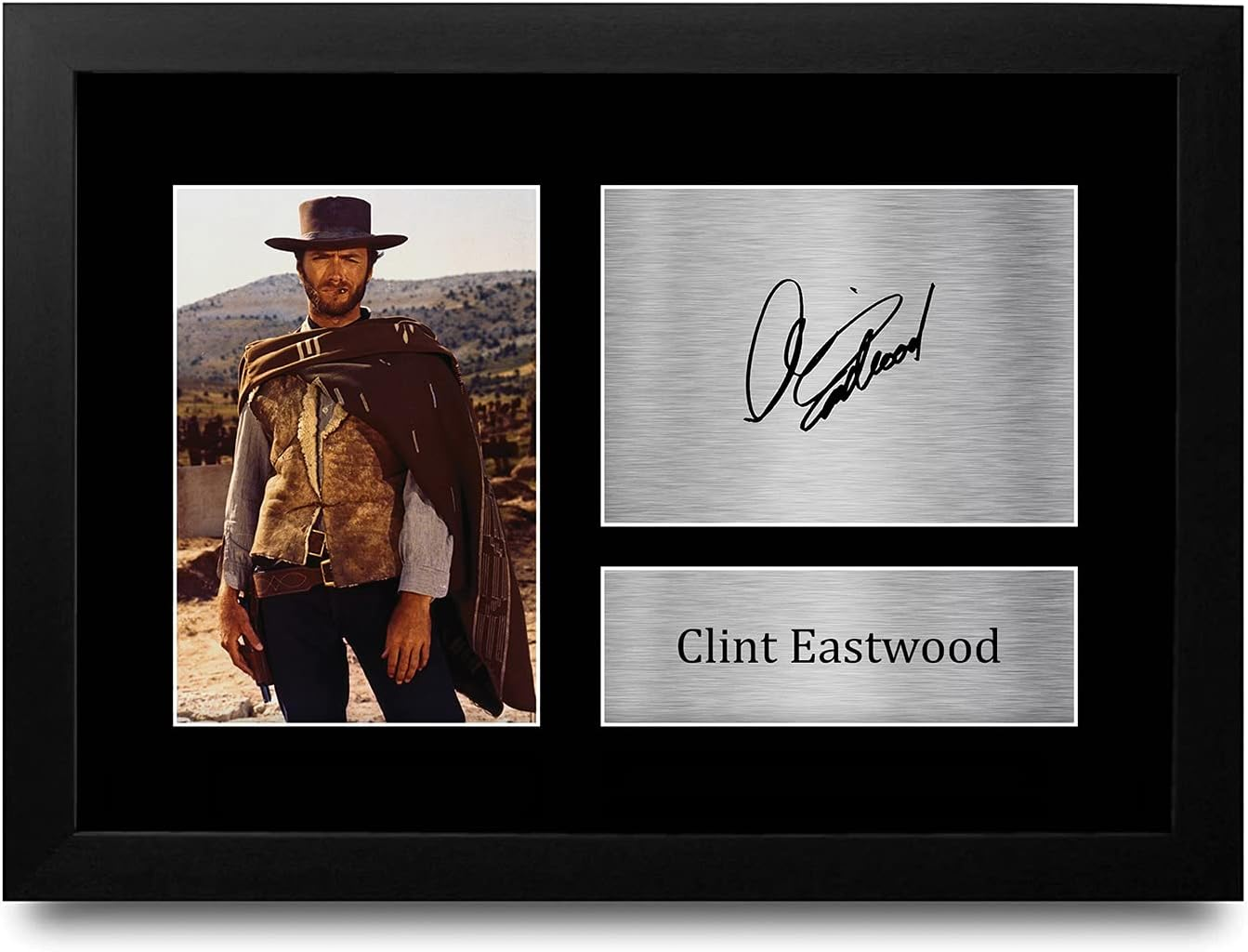 HWC Trading FRAMED Clint Eastwood Gift Signed A4 Printed Autograph the Good, the Bad & the Ugly Gifts Print Photo Picture Display