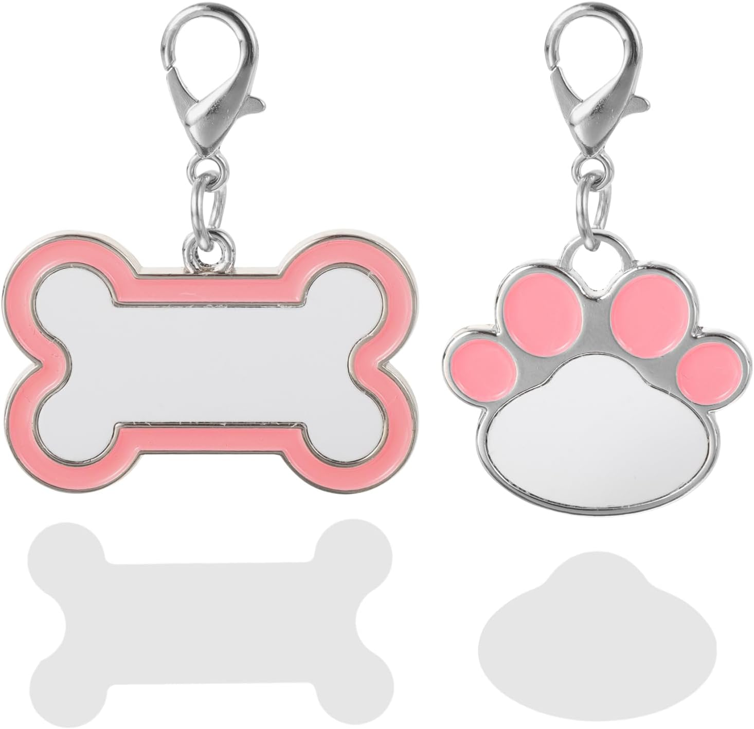 LUOZZY 4 Pcs Sublimation Blank Dog Tags Heat Transfer Puppy Kitten Tags Pendent Blank Craft Pet Tags Supplies - Pink image number 1
