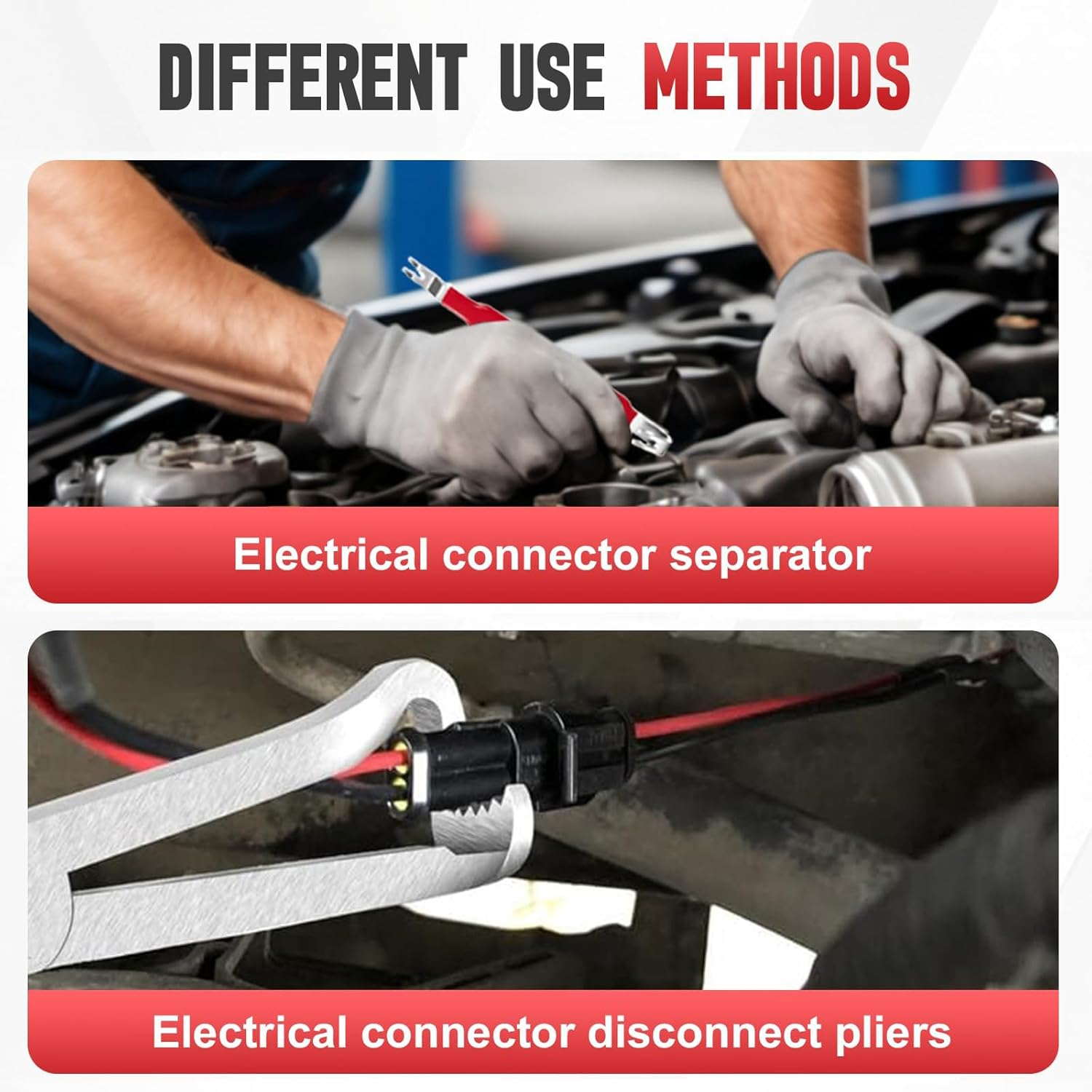 2PCS Automotive Electrical Connector Removal Tool &ndash; Disconnect Pliers & Terminal Separator for Car Wire Harness and Electrical Repairs image number 5