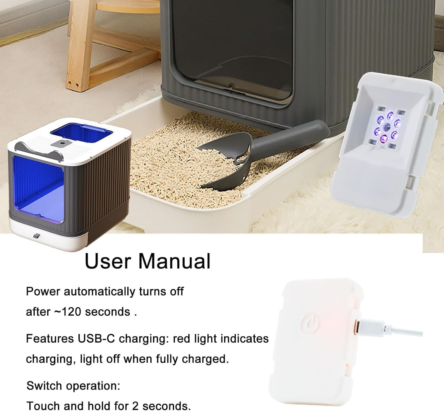 Cat Litter Box, Fully Enclosed Cat Litter Box with Lid, a Brand-New Disinfectable Design with a Scoop and an Extra-Large Litter Tray, Ideal for Larger or Multiple Cat (Pink) image number 4