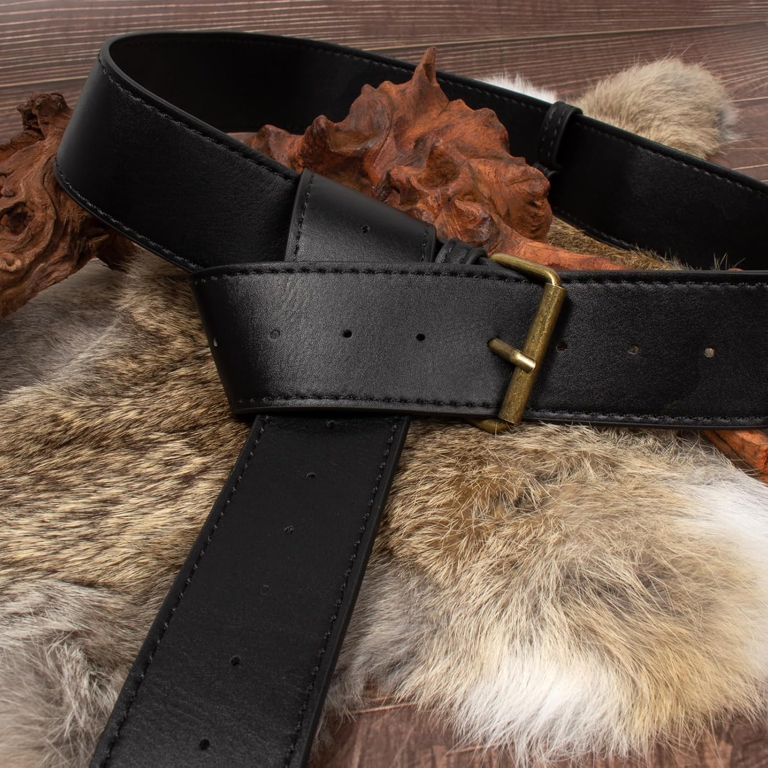 Belt Holster Comfortable Waist Bag Phone Holder Steampunk Ren Faire Costume Piece Accessories Festival Cosplay Medieval Waist Bag, 1-Black, One Size - 1-Brown image number 4