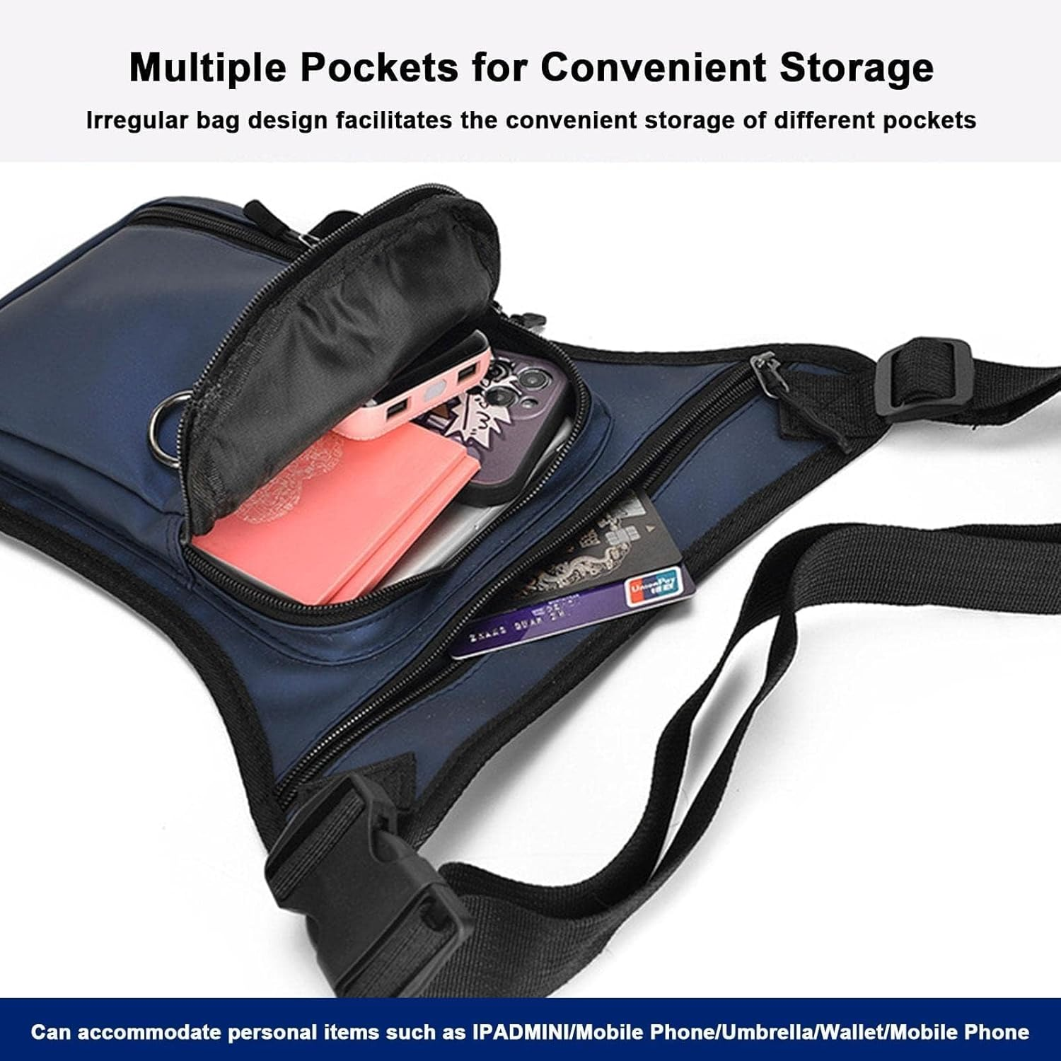 Leg Bag Leather Drop Bags for Men Women Waterproof for Motorcycle Thigh for Outdoor Driving, Travel, Hiking Easy Carry Any Phone,Wallet image number 5