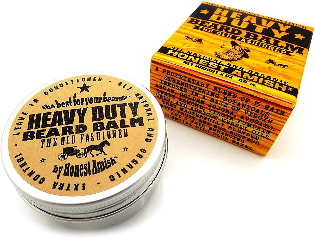 Honest Amish - Heavy Duty Beard Balm - 2 Ounce - Beard Conditioner image number 2
