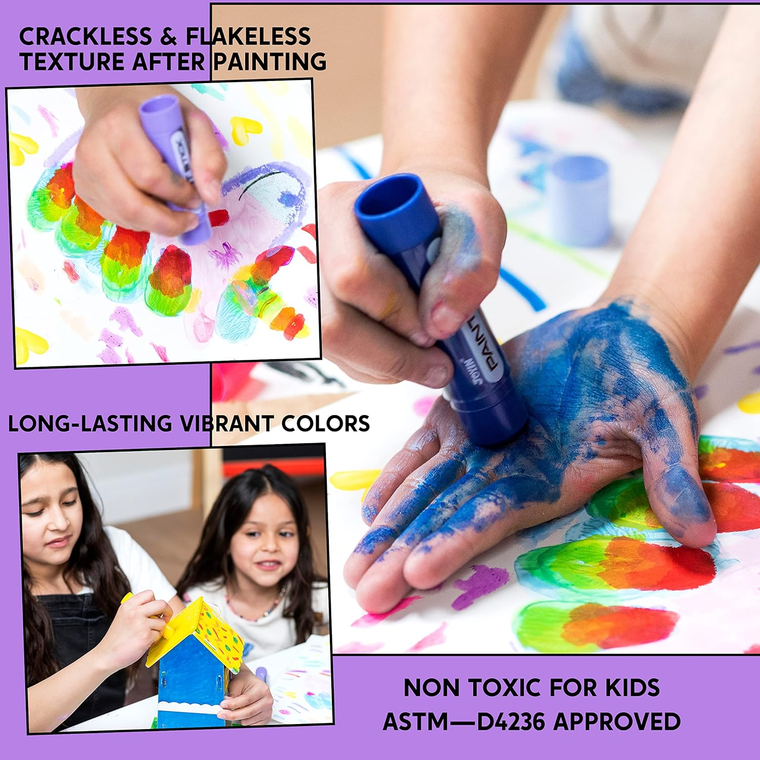 JOYIN 36 Washable Tempera Stick Paint Sticks for Children 2-3 Years - Gouache Kit and Creative Stationery Gifts