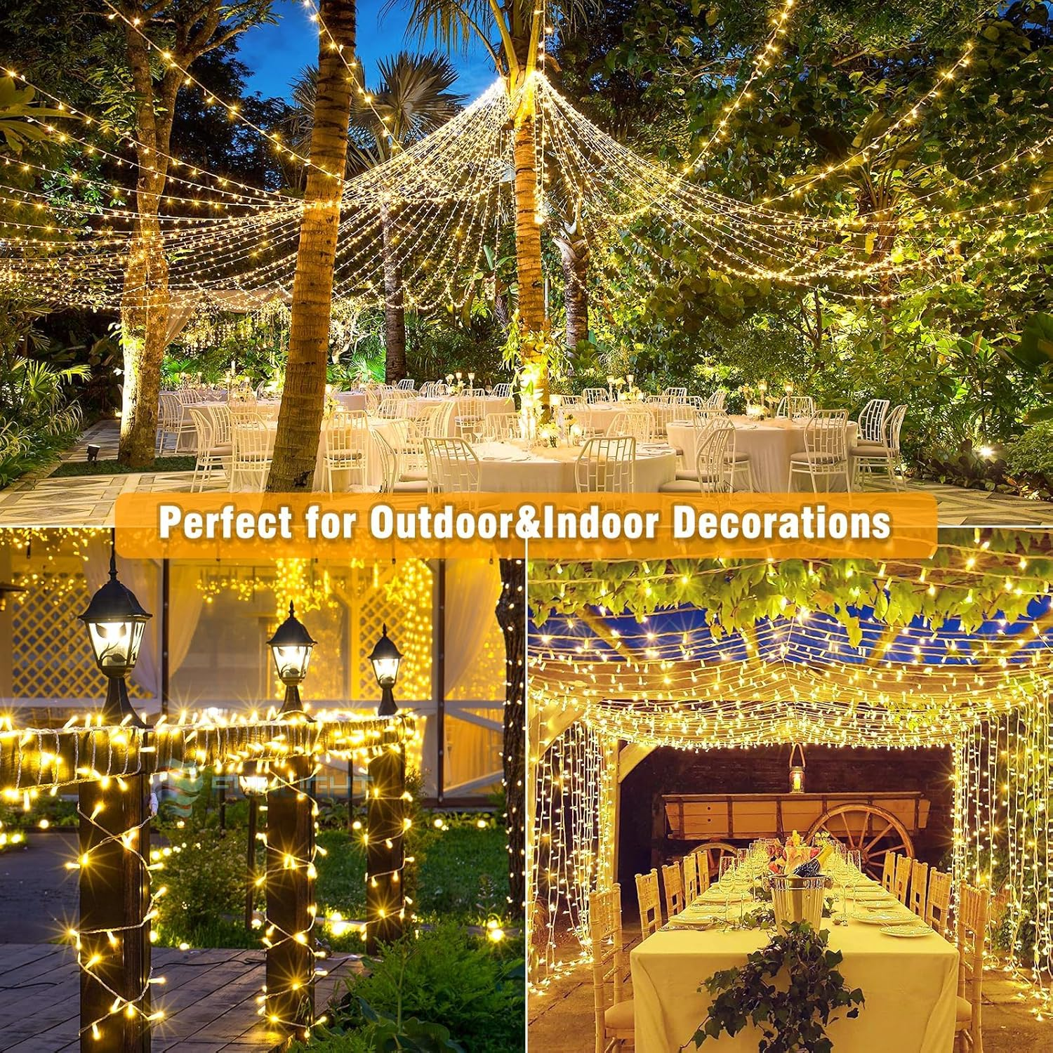 20M/200 LED Warm White Fairy Lights Christmas String Lights Indoor Outdoor Waterproof, SAA Approved 31V Adapter 8 Lighting Modes, for outside Tree Bedroom Wedding Party Ceiling Home Decorations image number 5