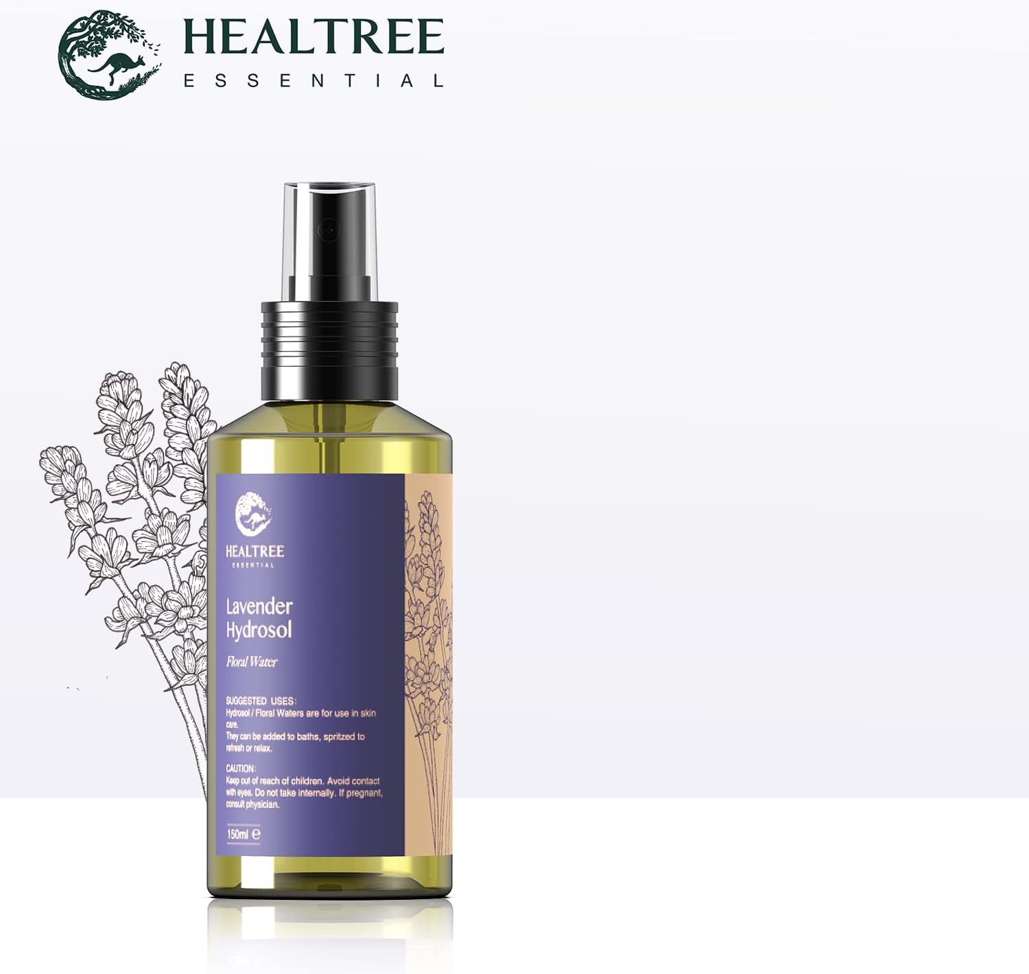 HEALTREE Lavender Floral Water - Face and Body Mist for Dry Skin, Spray Bottle 150Ml image number 3