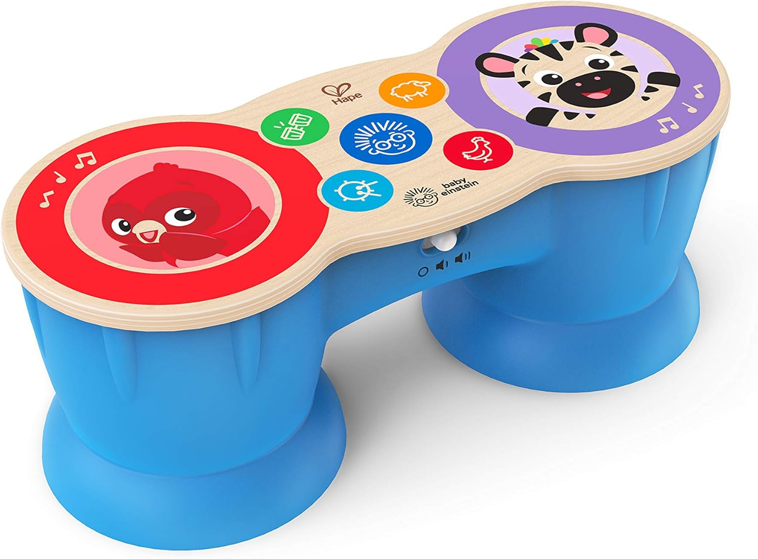 Baby Einstein Upbeat Tunes Magic Touch Wooden Drums​ & Bongo Musical Cause and Effect Toy, Age 6 Months and Up image number 6