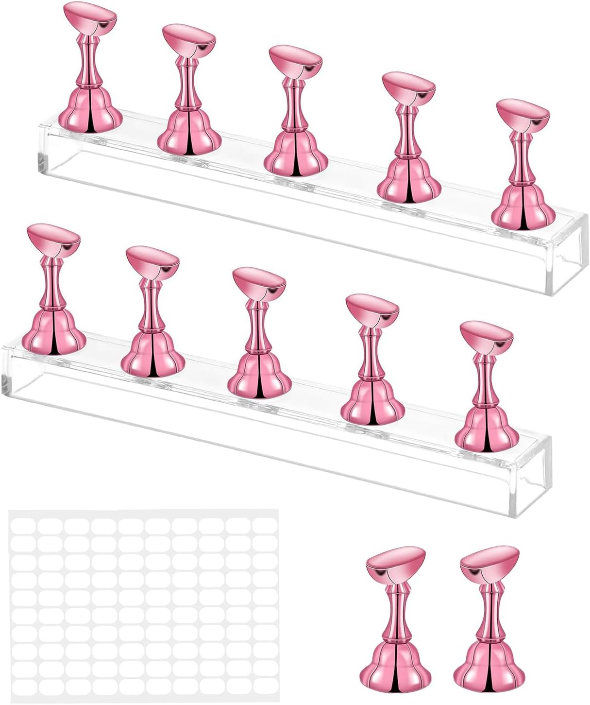 Magnetic Nail Tips Holder Nail, Acrylic Nail Sticks, Nail Practice Stands, Imprint Nail Sticks, Nail Tip, Fingernail DIY Nail Art Stand for Manicure Tool Salon (Colour)