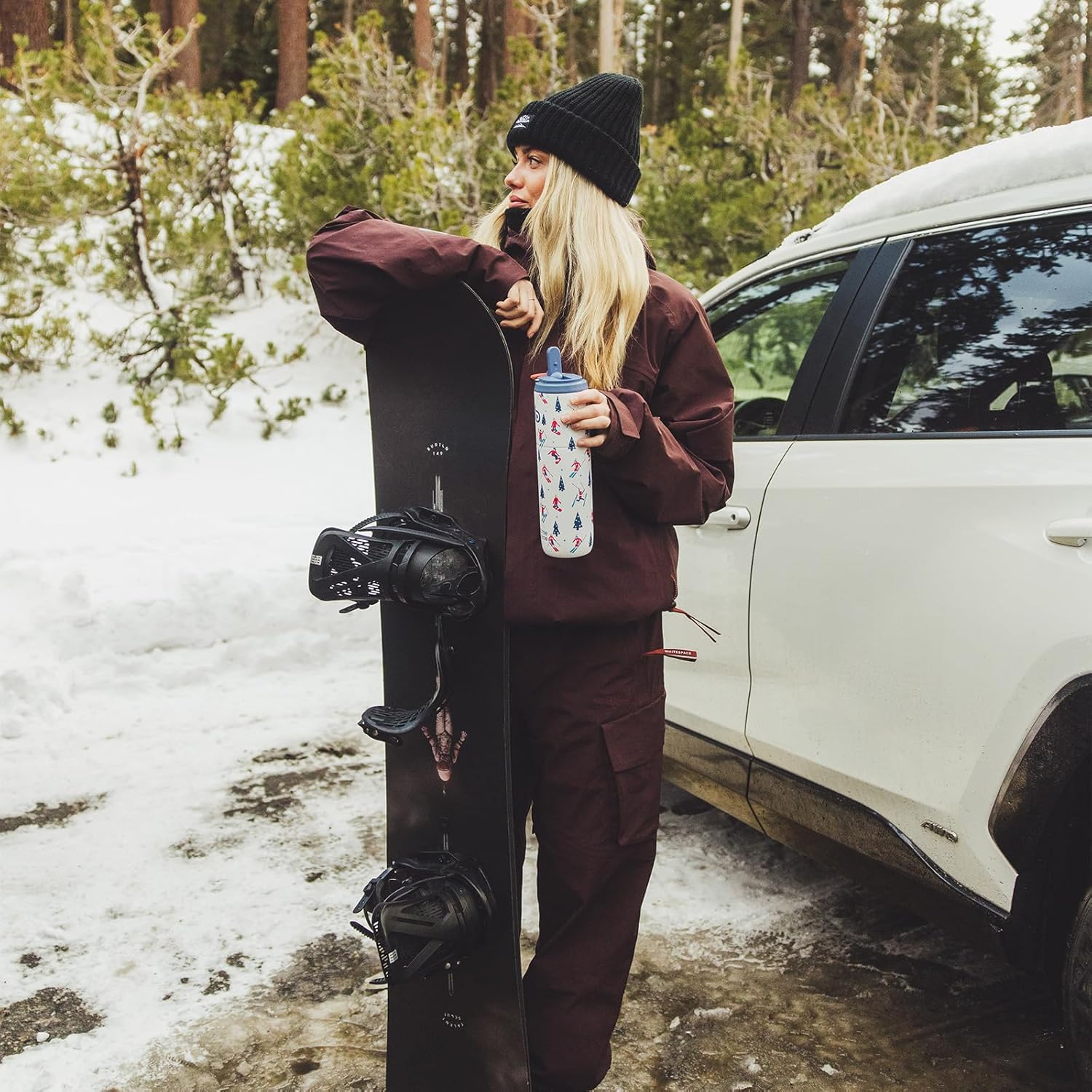 Bottle Bottle Insulated Stainless Steel Water Bottle 750 Ml with Straw, Lid & Handle - Leak-Proof, Bpa-Free, Double Walled - Ideal Water Bottle for Sports, Travel & Fitness (Skiing) image number 2