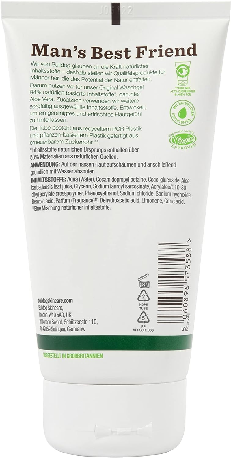 BULLDOG - Skin Care for Men, Original Wash Gel, Moisturising and Soothing Facial Cleansing, 150 Ml image number 2