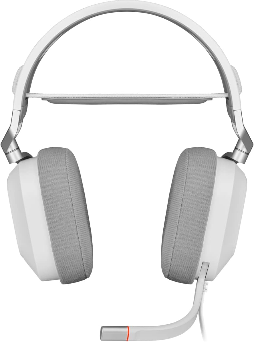Corsair HS80 RGB USB Gaming Headset - Dolby 7.1 Surround Sound - Broadcast Quality Microphone - Icue Compatible - PC - White - White image number 2