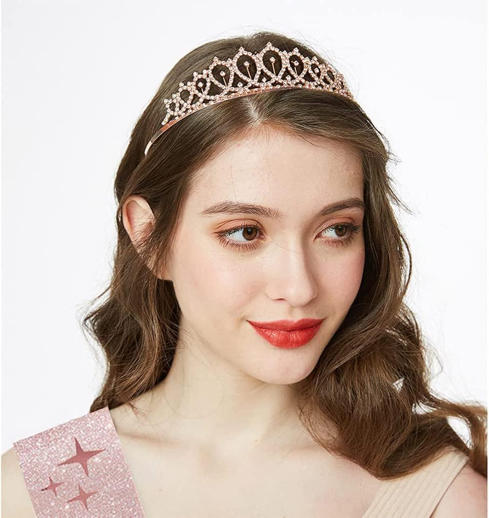Birthday Party Crown and Sash Set, Birthday Girl Sash and Rhinestone Tiara Kit, Birthday Gifts for Women Birthday Party Supplies image number 5